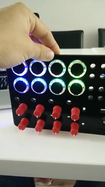test of RGB lights behind arcade buttons