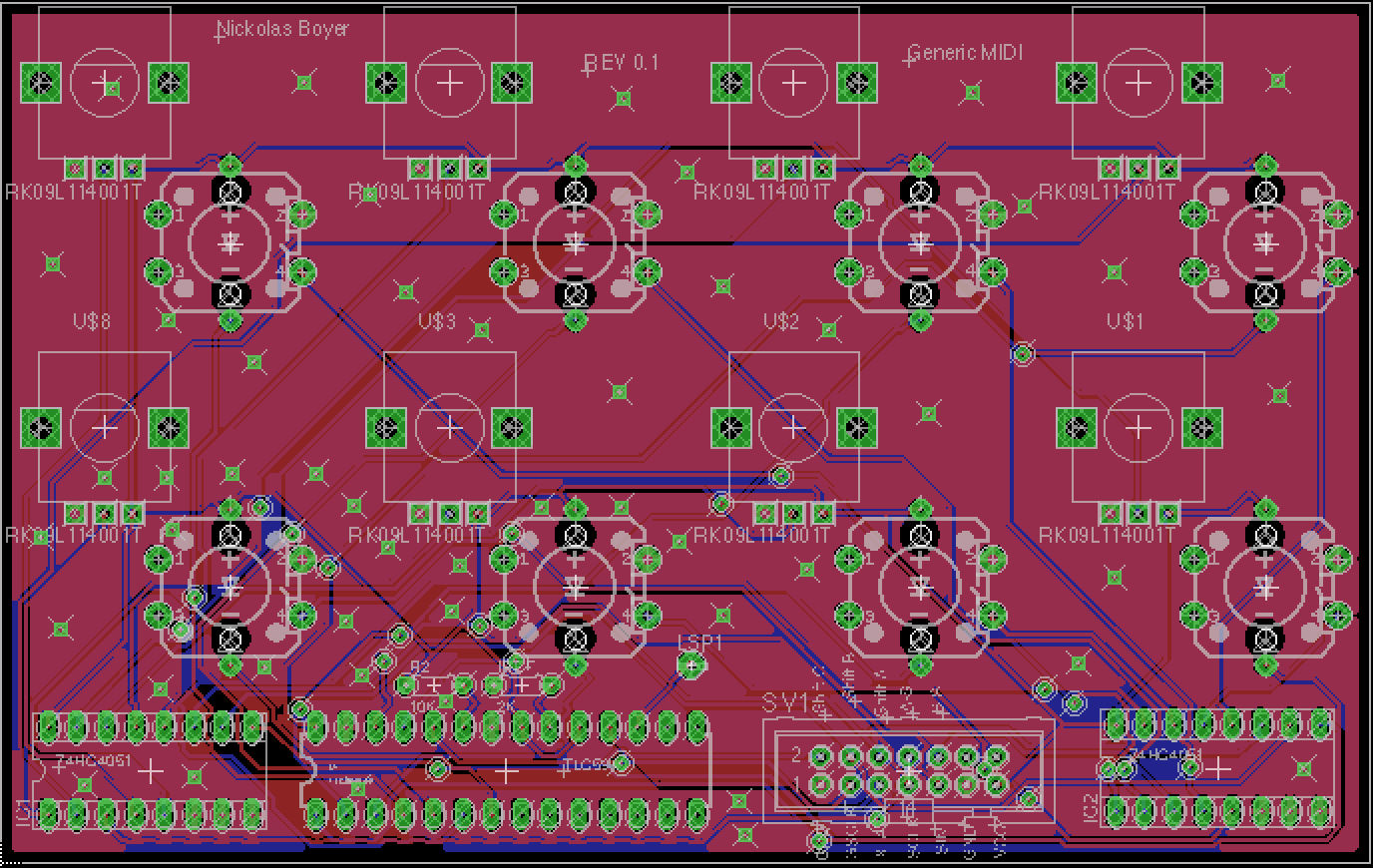 layout if the potentiometer PCB